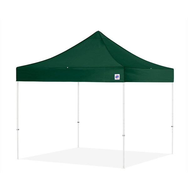 TAA Compliant Eclipse Shelter, 10' W x 10' L, White Steel Frame, Forest Green Top
